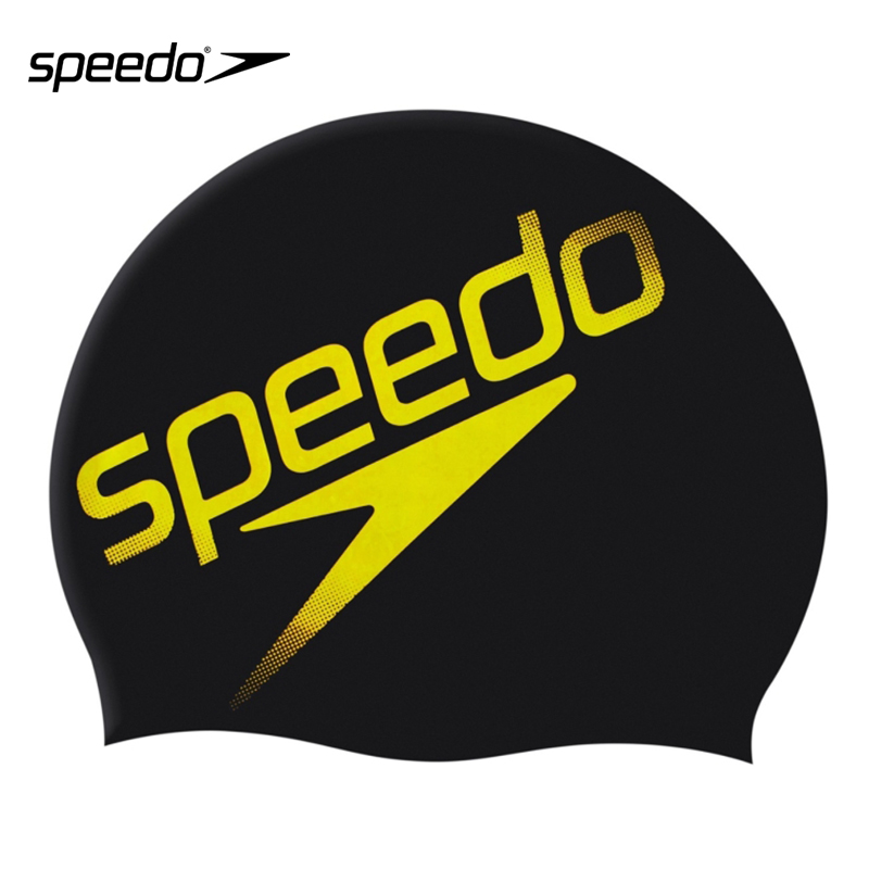 speedo速比涛泳帽 男女双面潮人印花不勒头长发护耳防水硅胶泳帽