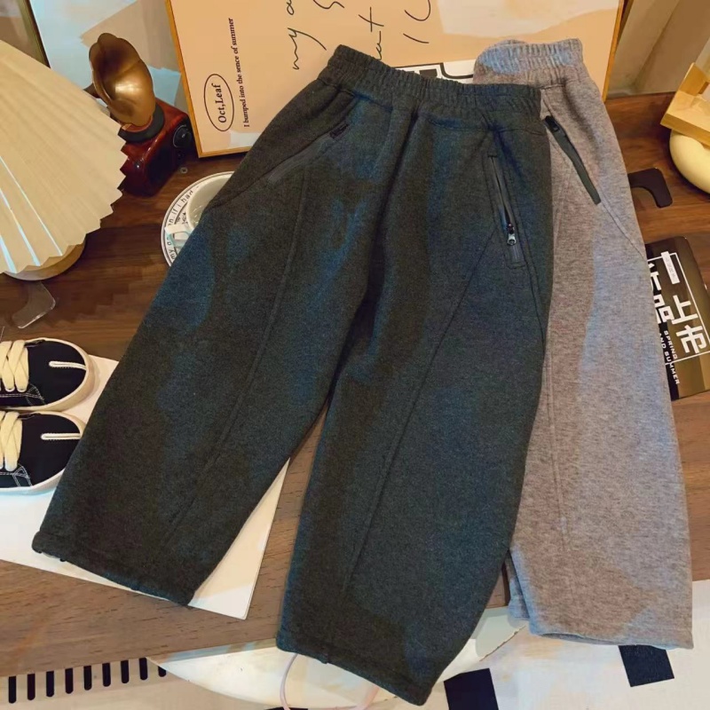 【韩妈定制】女童加绒秋冬季2025新款洋气弯刀裤韩版休闲裤DKZ252