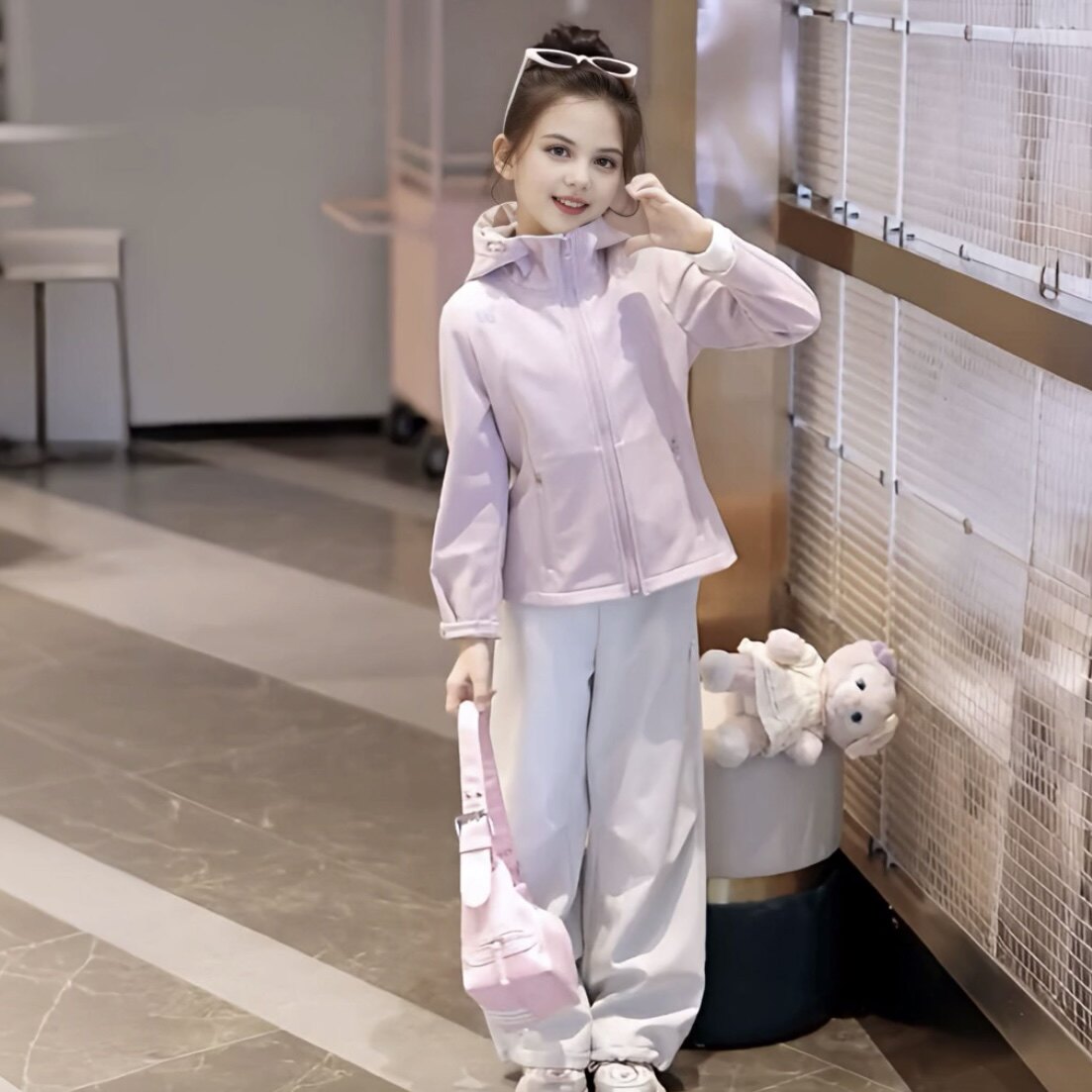 复合一体绒加绒加厚2026新款潮流男女童外套EWT582