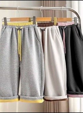 韩版冬款百搭儿童加绒加厚运动休闲裤宽松时尚潮酷香蕉裤AKZ026