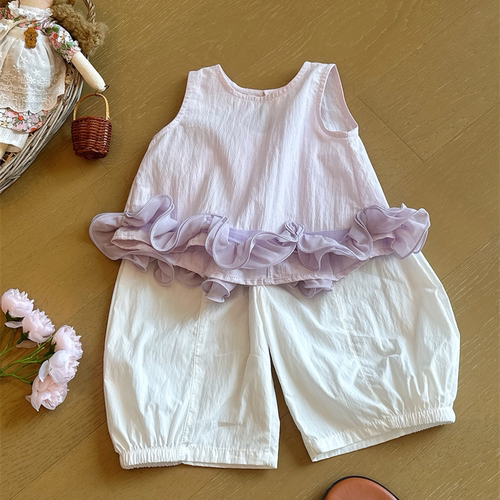 女童套装2026新款洋气衣服女宝宝薄款背心裤子两件套夏季ATZ296