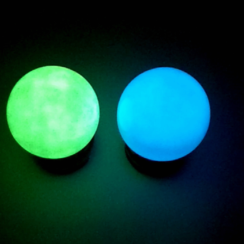 蓝绿夜光球夜明珠发光荧光石摆件水晶奇石居家装饰复古民簇风2-30