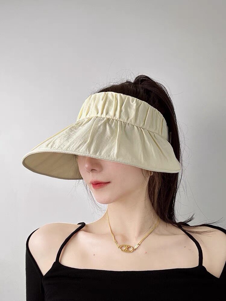 贝壳大帽檐空顶防晒遮阳帽子女春夏季遮阳防紫外线太阳帽骑车户外