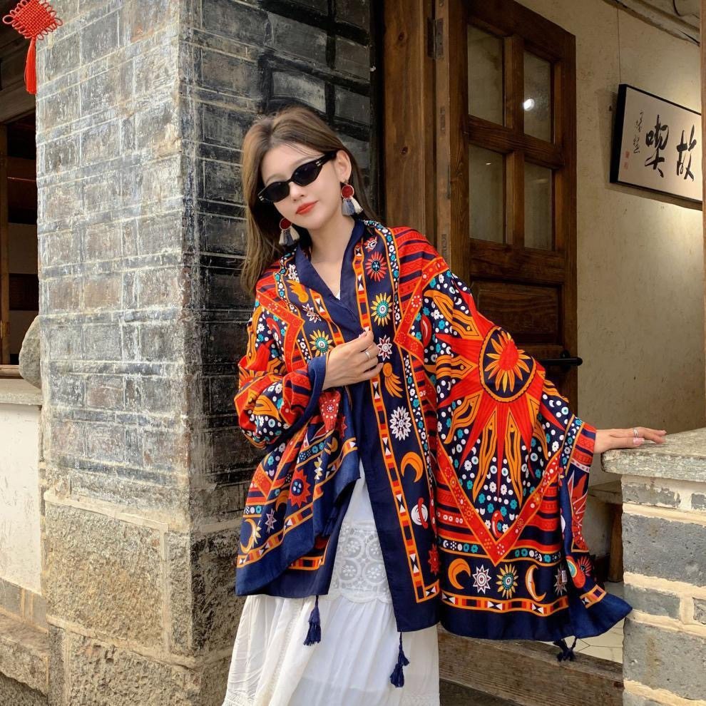 薄款民族风外搭丝巾女夏季旅游防晒披肩文艺复古围巾异国风情丝巾,服饰配件/皮带/帽子/围巾,围巾/丝巾/披肩,淘宝优惠券,粉丝福利购,淘宝优惠卷