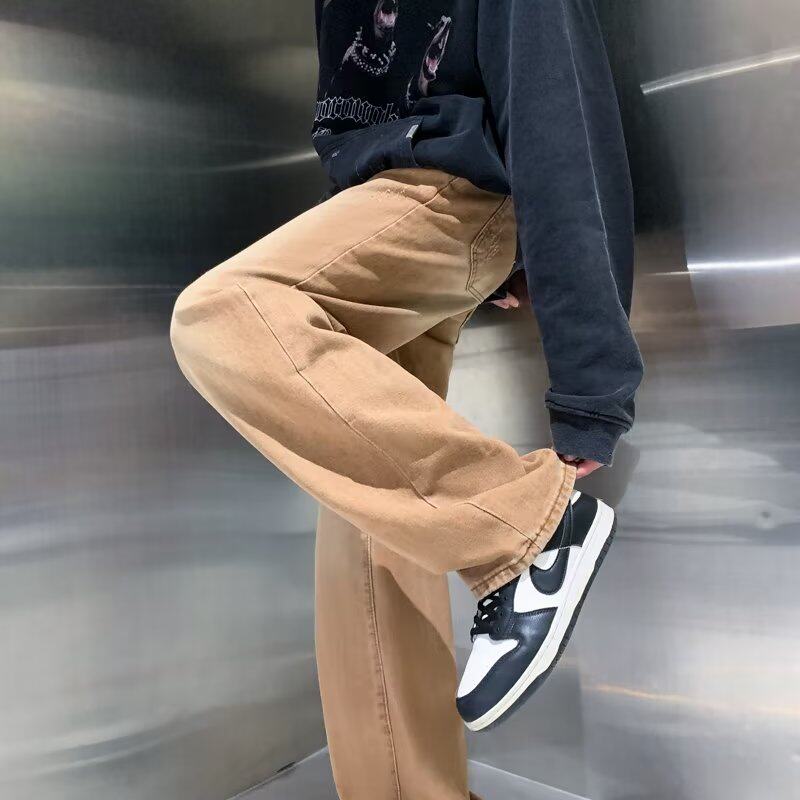 청바지 남성 스트레이트 레그 루즈 봄 가을 대형 트렌디 브랜드 다용도 와이드 레그 보이즈 캐주얼 캐주얼 아빠 롱 팬츠