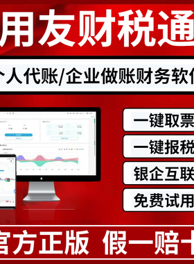 用友代账软件个人企业做账财务软件一键取票银企互联免费试用