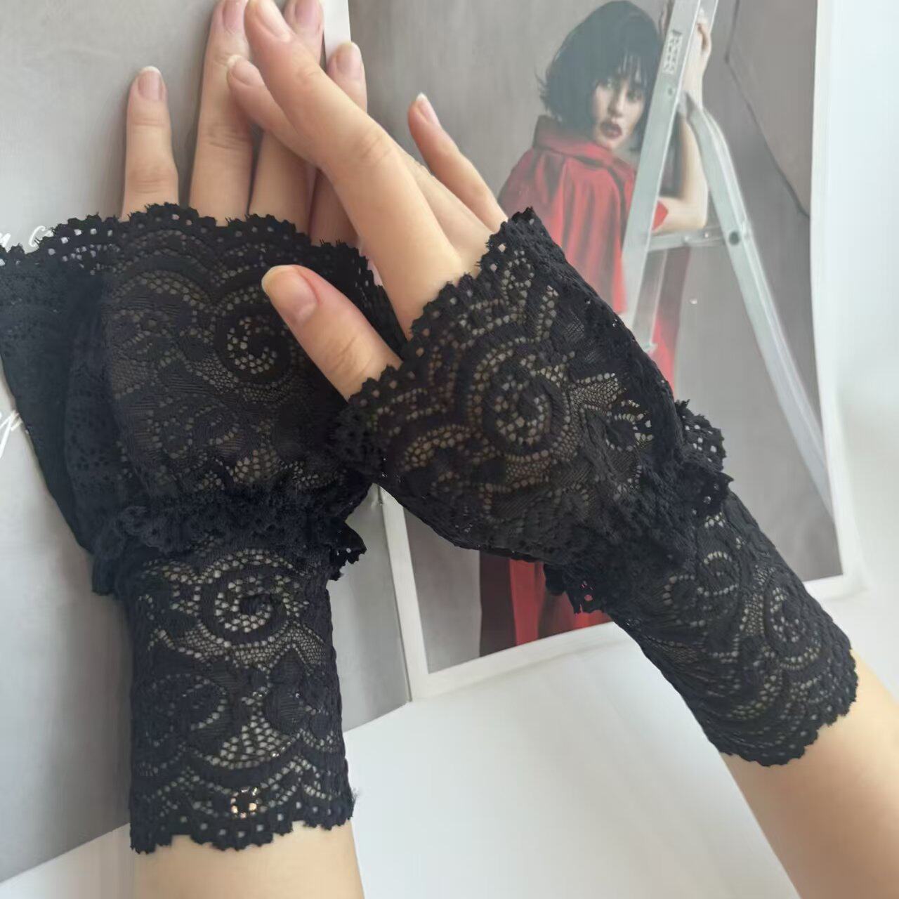 蕾丝假袖子花边袖口女手腕套松紧弹力装饰袖手腕喇叭袖套厂家批发