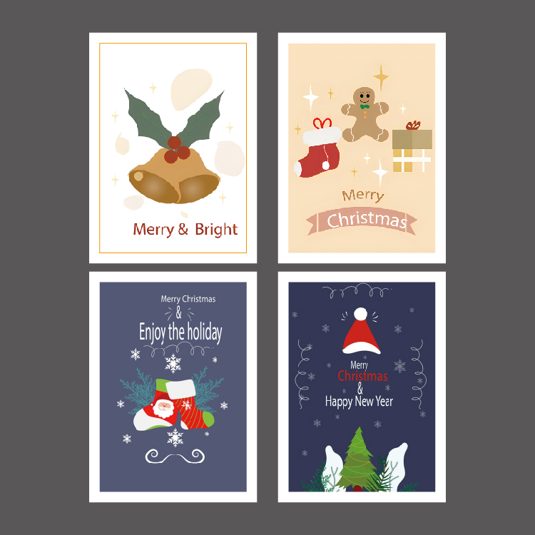 圣诞节礼盒礼物奶茶杯包装贴纸