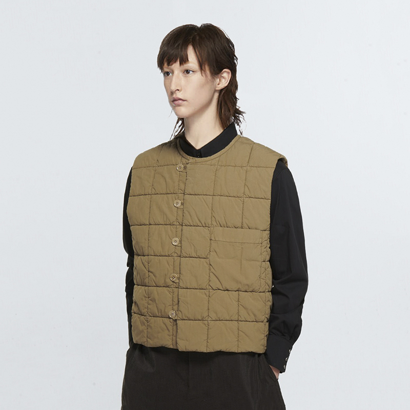 【金敏喜姐姐穿搭】法式小众设计感马甲棉服背心单排扣卡其色无袖