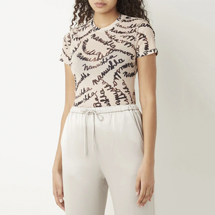 ins logo印花T博主同款 Ryanj匈牙利小众设计感短袖 字母T恤圆领修身