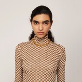 露脐棋盘格复古格子衬衫 Ryanj北欧小众设计感衬衫 短款 中古70s年代