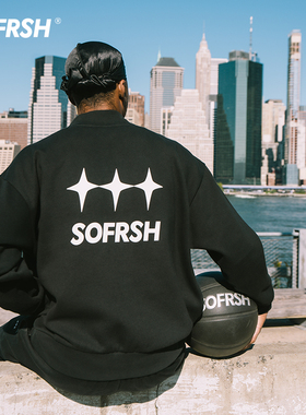 SOFRSH星标卫衣秋冬美式潮流运动圆领卫衣落肩阔形重磅纯棉