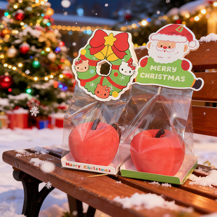圣诞卡通透明手提苹果包装袋圣诞饼干点心袋苹果包装礼盒礼品袋