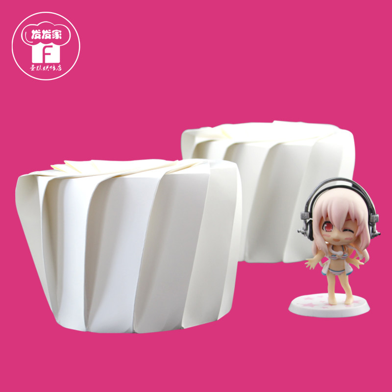 生日蛋糕烘焙包装盒4寸纯白色白卡螺旋花西点盒蛋黄酥月饼盒 10个