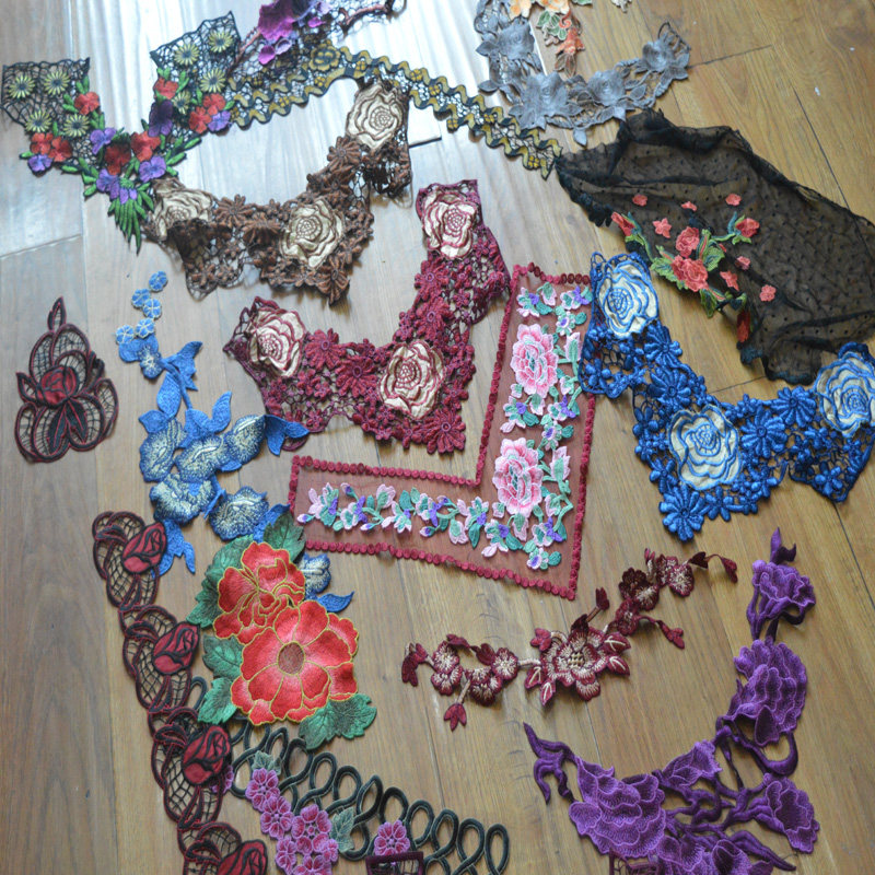 称斤半斤特价处理服装水溶刺绣衣领贴花贴花补丁贴假领衣领彩色领,居家布艺,布贴,淘宝优惠券,粉丝福利购,淘宝优惠卷