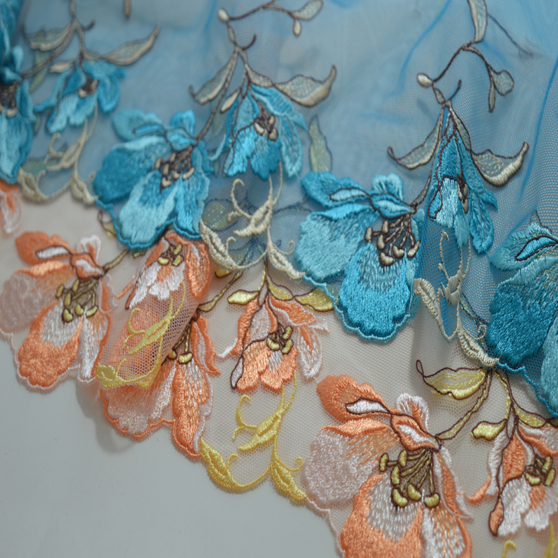 20cm立体刺绣加宽布艺DIY蕾丝花边舞蹈裙窗帘头巾娃衣内衣辅料