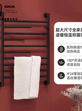 科勒电热毛巾架家用卫生间浴室智能恒温电加热干毛巾烘干架29352T