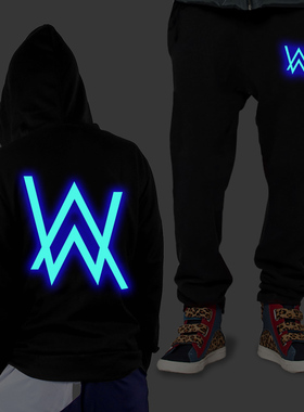 嘉豪同款战衣夜光Alan Walker艾伦沃克卫衣裤子faded套装男衣服