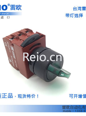 台湾雷力 RENY 原装进口 22mm LED带灯二档选择 电源开关 RBSIS-2