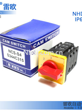 台湾贺电 NHD 原装进口 转换开关3档1.2.3  NCS-S4S344C315  25A