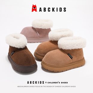 ABCkids童鞋儿童雪地靴冬季加绒保暖女童棉鞋男童鞋东北大头棉靴