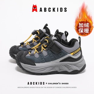 ABCkids儿童棉鞋2025冬季新款男童加绒保暖运动鞋女童防寒跑步鞋