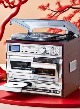 LP留声机黑胶唱片机蓝牙老式电唱机欧式收音机老复古蓝牙CD一体机
