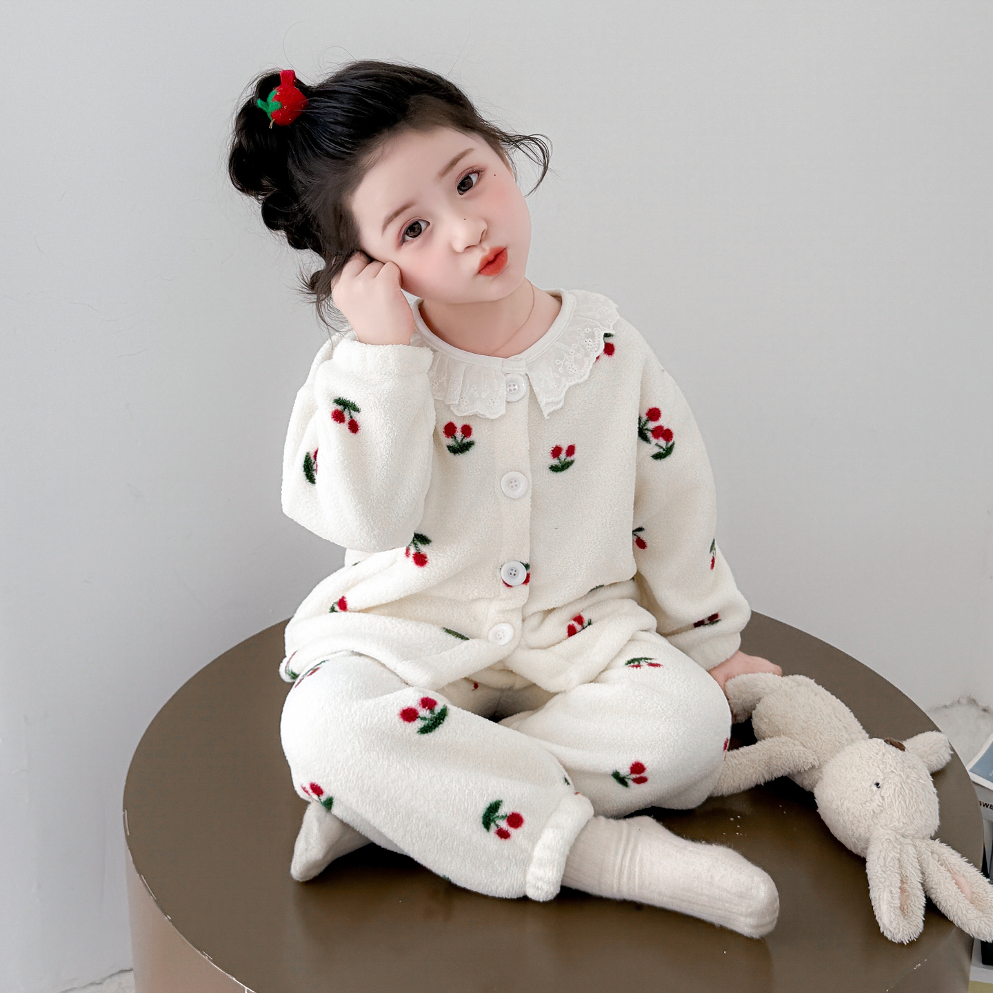 女童珊瑚绒睡衣套装秋冬2025新款