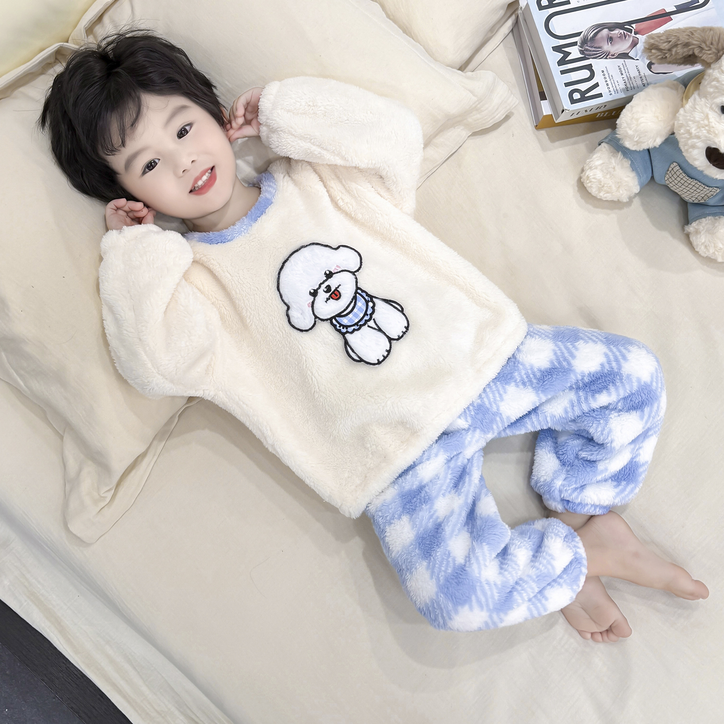 儿童睡衣秋冬款男童2025新款加厚