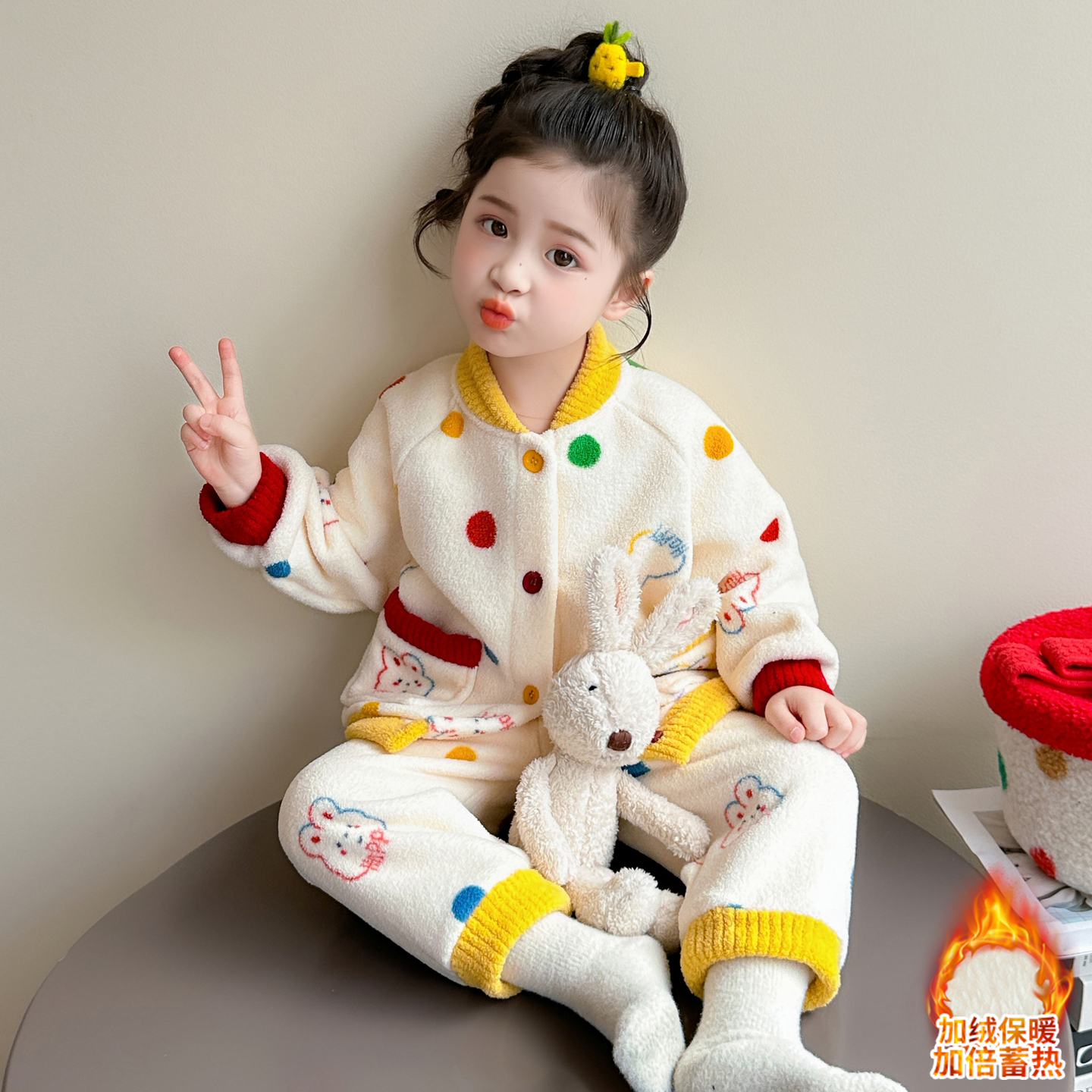 女珊瑚绒睡衣套装秋冬季2025新款