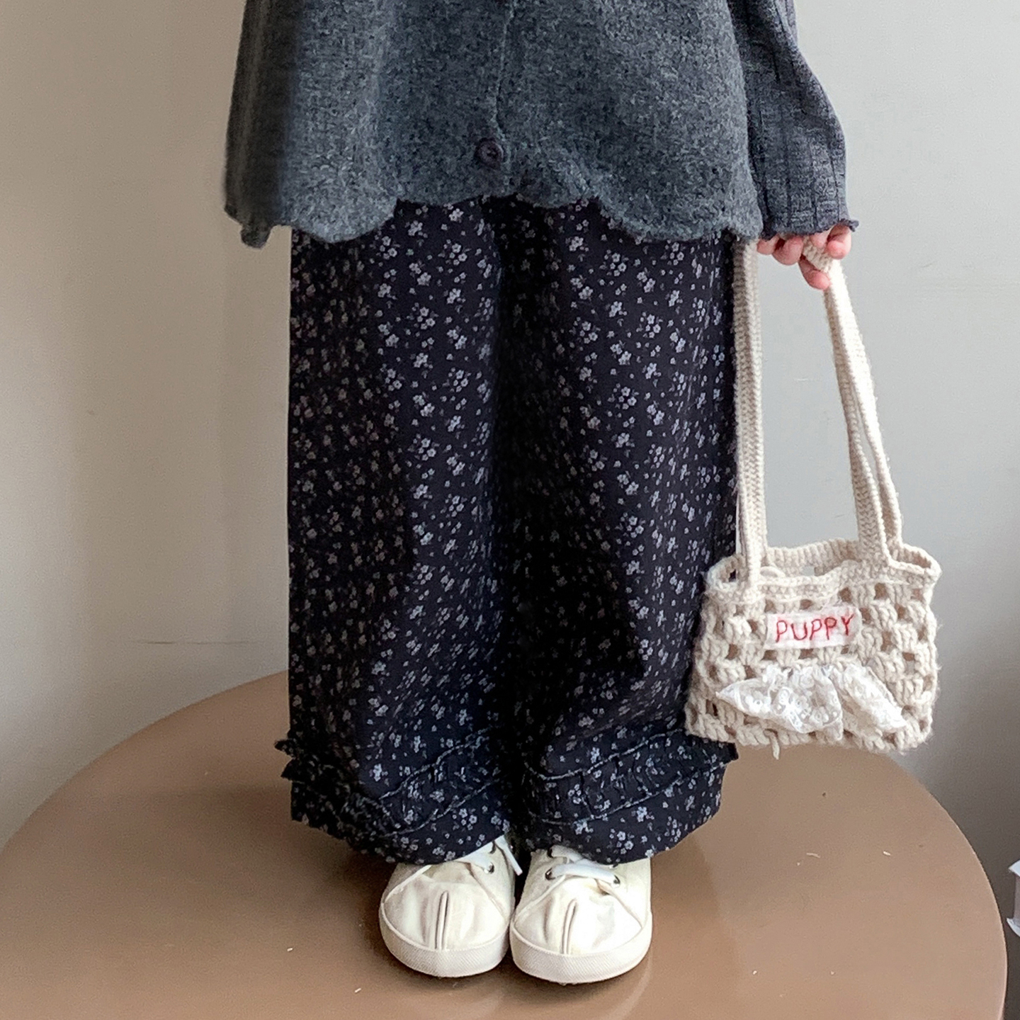 女童春秋套装2025新款儿童洋气时尚针织马甲小女孩百搭碎花休闲裤