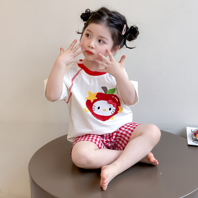 女童夏季新款睡衣纯棉女宝家居服