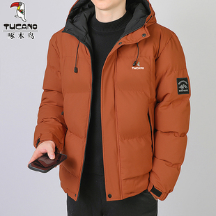 啄木鸟冬季羽绒棉服男士宽松连帽中青年棉衣休闲加厚保暖棉袄外套