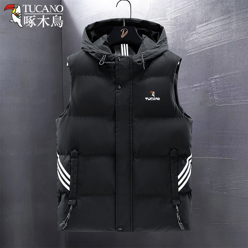 啄木鸟羽绒棉马甲男加厚坎肩外套