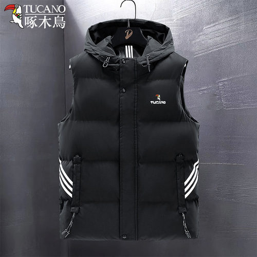 啄木鸟羽绒棉马甲男加厚坎肩外套