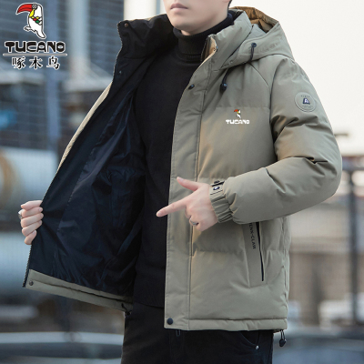 啄木鸟羽绒棉服男加厚连帽棉袄子