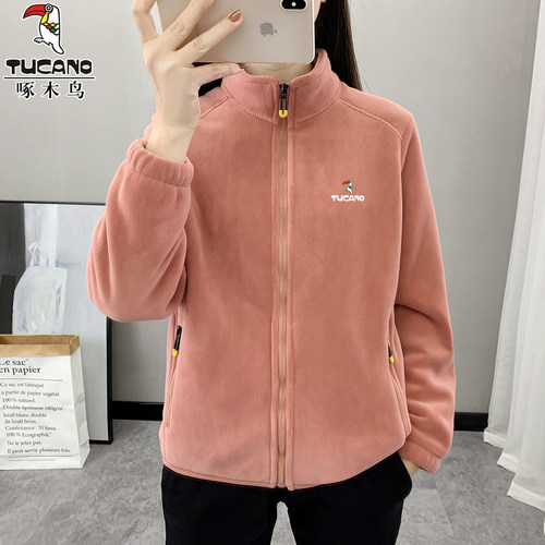 啄木鸟抓绒衣外套女2025新款卫衣