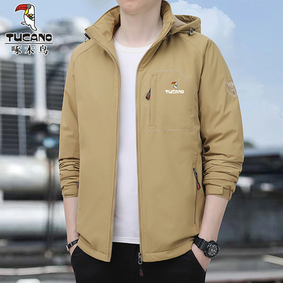 啄木鸟夹克男冲锋衣加绒工装外套