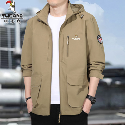 啄木鸟夹克男防风防水冲锋衣外套