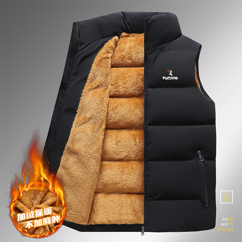 啄木鸟羽绒棉马甲男加绒加厚外套