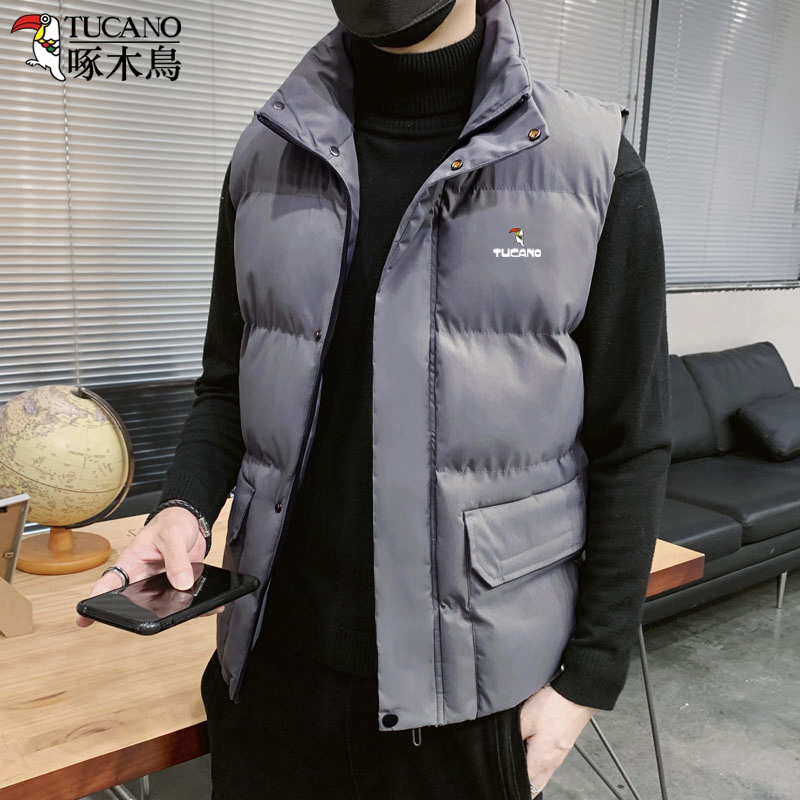 啄木鸟羽绒棉马甲男坎肩背心外套