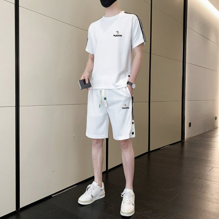 啄木鸟运动套装男士夏季潮流帅气短袖短裤一套搭配宽松休闲两件套