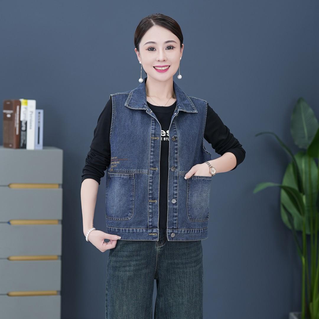 牛仔马甲坎肩2024秋季新款洋气女士韩版无袖马夹显瘦百搭短款外套