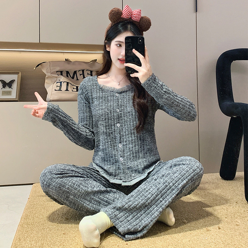 睡衣女春秋冬季长袖长裤加厚仿羊绒保暖韩版ins风网红爆款家居服