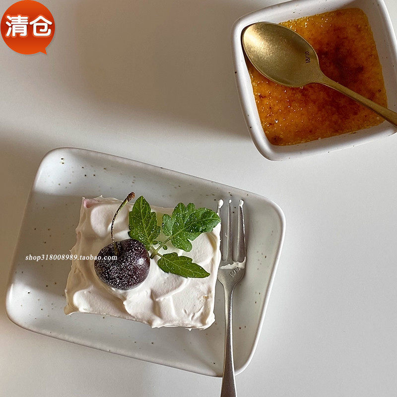 走失的blue点心盘套装北欧长方形甜品盘哑光陶瓷下午茶餐盘小吃碗,餐饮具,盘,淘宝优惠券,粉丝福利购,淘宝优惠卷