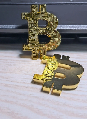 比特B镂空立体金属纪念币盒装挂件男以太坊金币货币礼品bitcoin