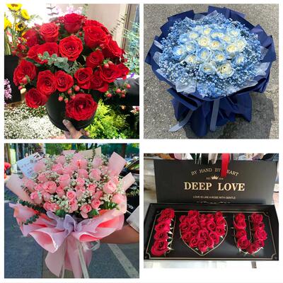 送遂宁市船山区安居区蓬溪县同城鲜花店女神节玫瑰花束送老婆女友