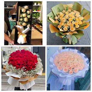包头白云鄂博矿九原区固阳县同城鲜花店女神节玫瑰花束送老婆女友