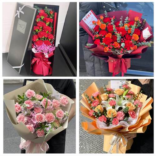 运城市平陆芮城县永济河津市同城鲜花店配送母亲节康乃馨百合花束