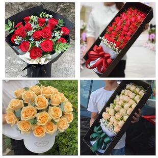 河南信阳光山县新县息县商城县鲜花店同城配送女朋友情人节红玫瑰